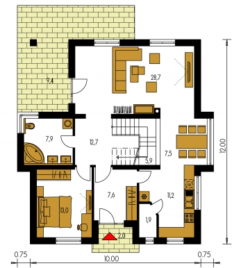 Floor plan of ground floor - KLASSIK 160